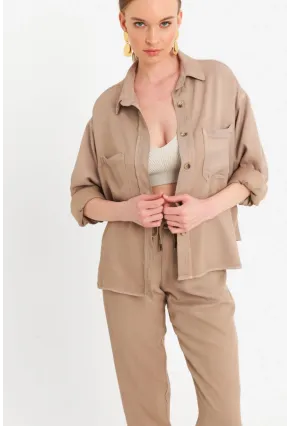 Kadın Vizon Tensel Gömlek SUN202