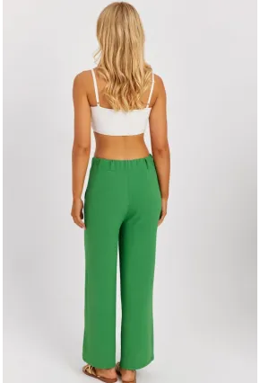 Kadın Yeşil Beli Lastikli Pantolon J23434