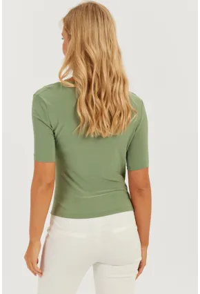 Kadın Yeşil Büzgülü Bluz YZ623