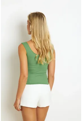 Kadın Yeşil Düğme Aksesuarlı Bluz MK14