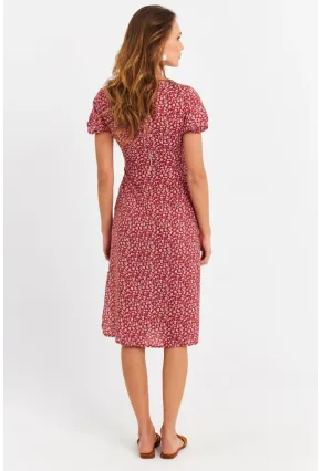 Kadın Badem Düğümlü Pencereli Midi Elbise Q1002