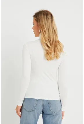 Kadın Balıkçı Bluz Beyaz AYD290