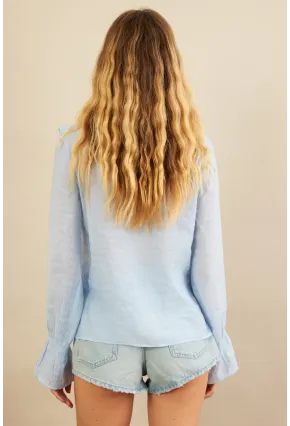 Kadın Bebe Mavi Fırfırlı Gömlek DMR487