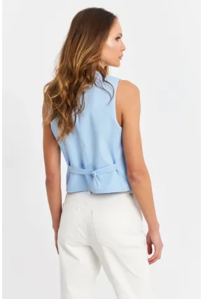 Kadın Bebe Mavi Keten Astarlı Yelek TW60046