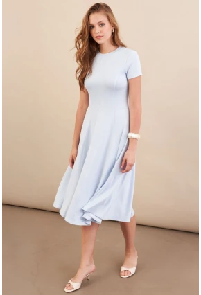 Kadın Bebe Mavi Midi Çan Elbise DMR461