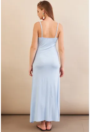 Kadın Bebe Mavi Önü Pencereli Midaxi Elbise EY3114