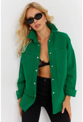 Kadın Benetton-Yeşil Denim Ceket İS1079