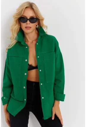 Kadın Benetton-Yeşil Denim Ceket İS1079