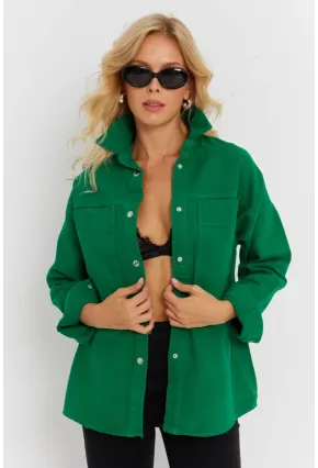 Kadın Benetton-Yeşil Denim Ceket İS1079