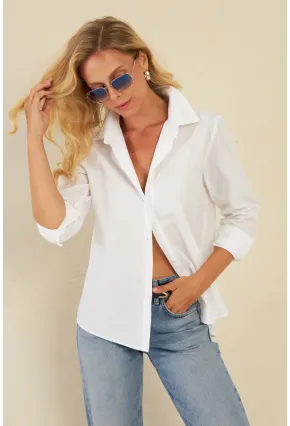 Kadın Beyaz Basic Gömlek ZER411