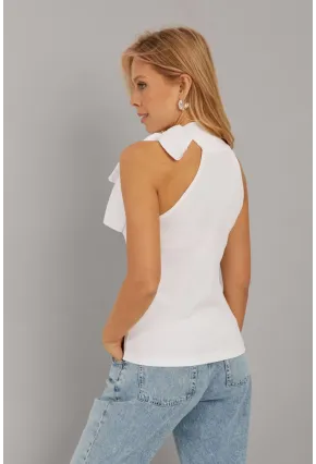 Kadın Beyaz Fiyonklu  Bluz EY2726