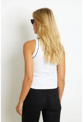 Kadın Beyaz Halter Yaka Kaşkorse Bluz AYD326