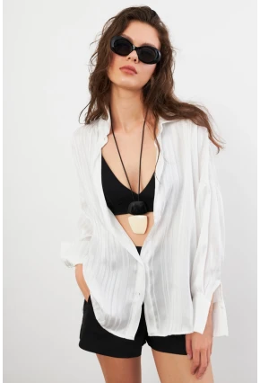 Kadın Beyaz Lizbon Gömlek CAR1101-90