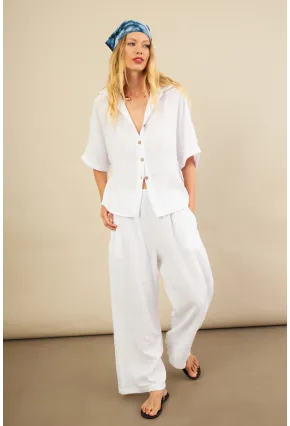 Kadın Beyaz Müslin Gömlek BTY101