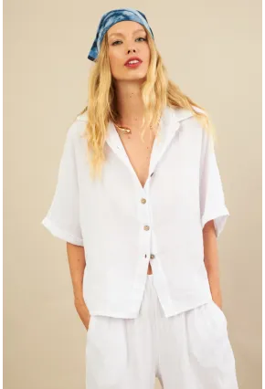 Kadın Beyaz Müslin Gömlek BTY101