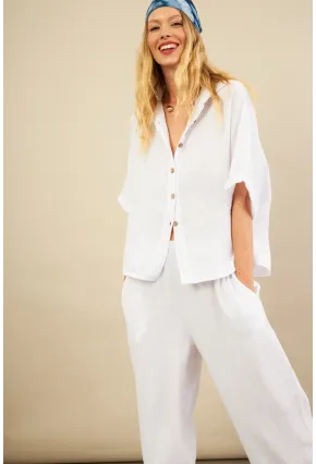 Kadın Beyaz Müslin Gömlek BTY101