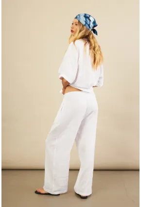 Kadın Beyaz Müslin Pantolon BTY102