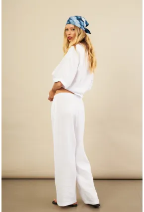 Kadın Beyaz Müslin Pantolon BTY102