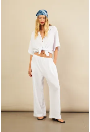 Kadın Beyaz Müslin Pantolon BTY102