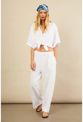 Kadın Beyaz Müslin Pantolon BTY102