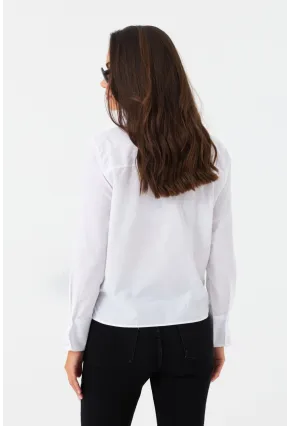 Kadın Beyaz Önü Bağlamalı Gömlek ZER417