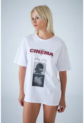 Kadın Beyaz Pinterest T-Shirt RAİ010