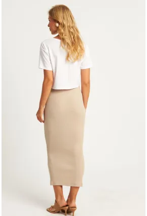 Kadın Beyaz-Vanilya Alt Üst Etek Takım XL2015