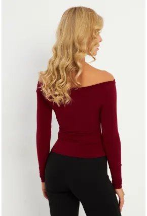 Kadın Bordo Bluz HOR13