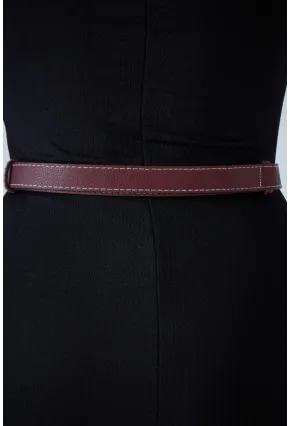 Kadın Bordo Kilit Tokalı Kemer VEA080