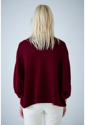 Kadın Bordo Yarasa Kol Hırka YV357