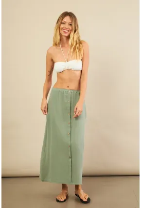 Kadın Çağla Cepli Müslin Midi Etek BTY103