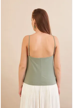 Kadın Çağla Melanj Degaje Yaka Bluz LPP1286-90