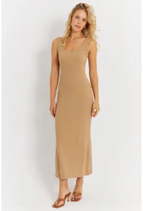 Kadın Camel Kaşkorse Midi Elbise MK26