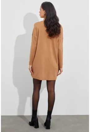 Kadın Camel Triko Tunik YV110