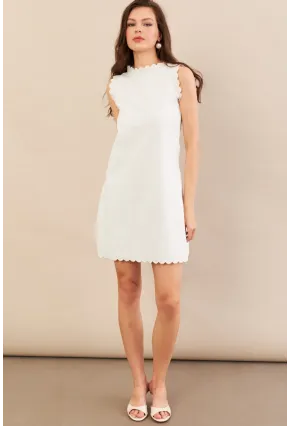 Kadın Ekru Astarlı Mini Keten Elbise AYD415