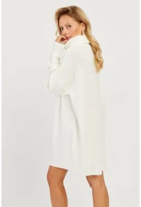 Kadın Ekru Balıkçı Yaka Triko Tunik KZ2504