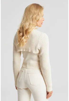 Kadın Ekru Bolerolu Triko Takım YZ524