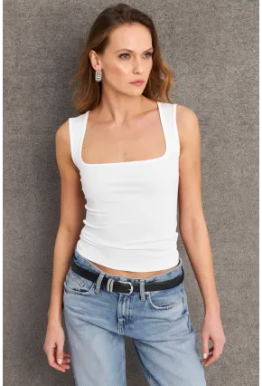 Kadın Ekru Kare Yaka Bluz TF64