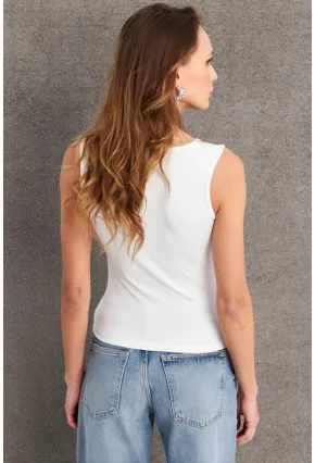 Kadın Ekru Kare Yaka Bluz TF64