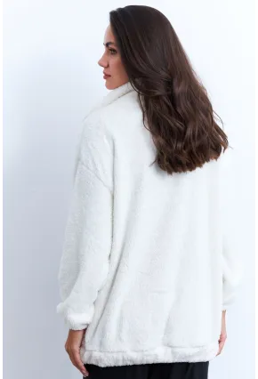 Kadın Ekru Peluş Mont LYT58