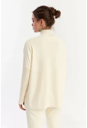 Kadın Ekru Salaş Triko Bluz YV289