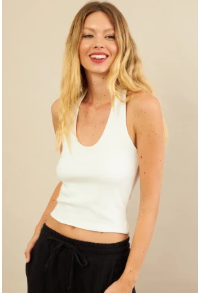 Kadın Ekru Sırtı Açık Bluz LPP1244-90