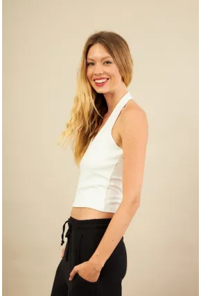 Kadın Ekru Sırtı Açık Bluz LPP1244-90