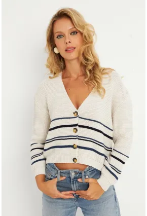 Kadın Ekru Triko Hırka MİW9571