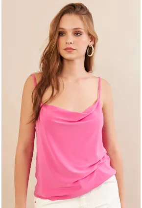 Kadın Fuşya Degaje Yaka Bluz LPP1286-90
