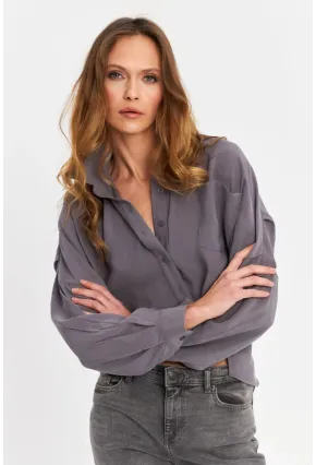 Kadın Gri Kupra Gömlek SB3061