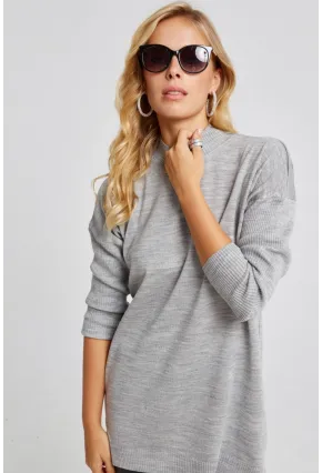 Kadın Gri Triko Tunik YV110