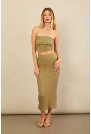 Kadın Haki Straplez Alt Üst Bubble Takım FLU340