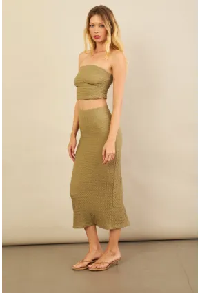 Kadın Haki Straplez Alt Üst Bubble Takım FLU340