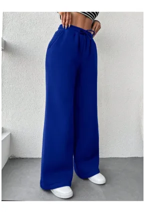 Kadın İki İplik Şardonlu Eşofman Altı Saks